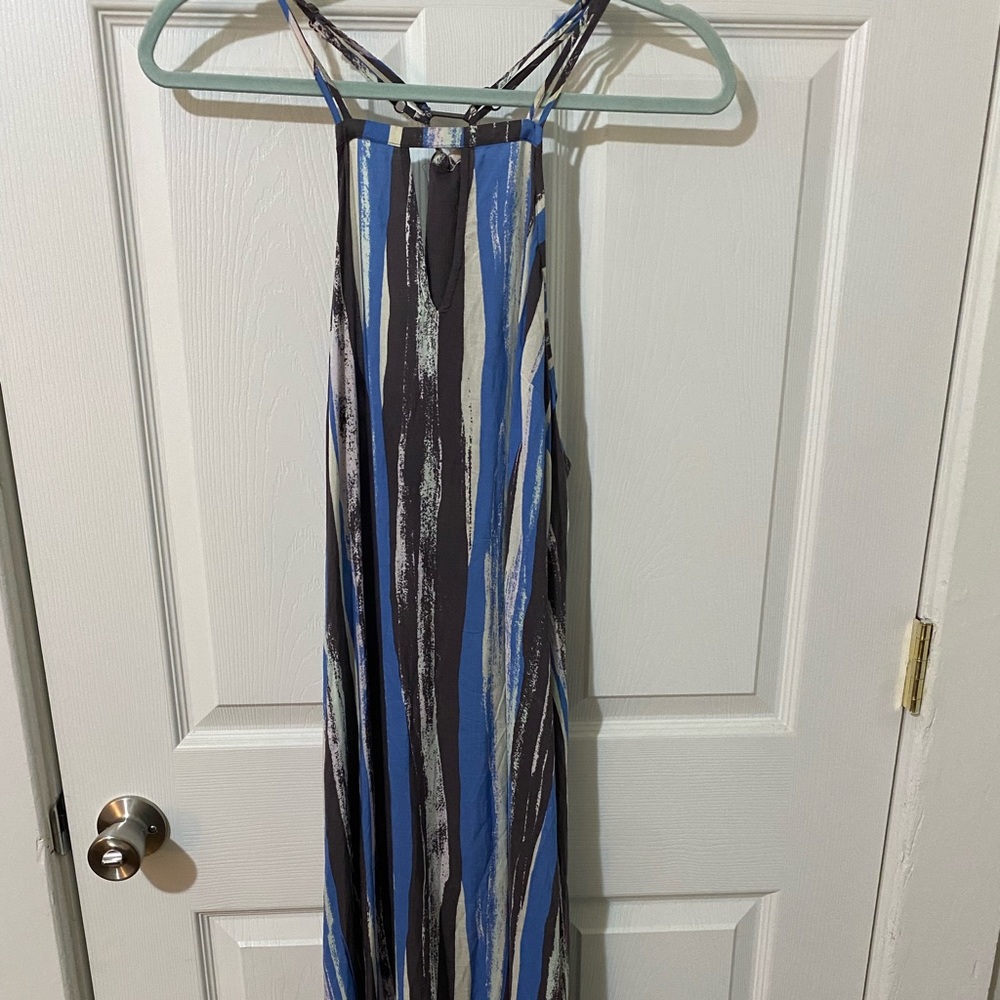 BCBG blue striped maxi dress